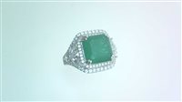 Anello Sommer Donna Luxury Top in Argento Smeraldo sintetico SME-LUX AG - SME-LUX AG